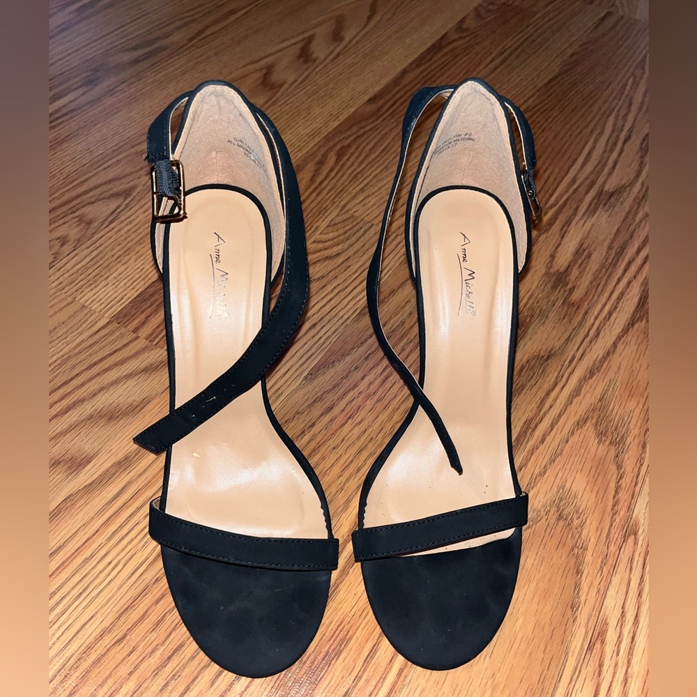 Anne Michelle Black Strappy Heels